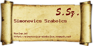 Simonovics Szabolcs névjegykártya